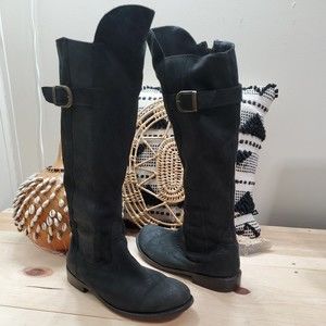 ANOUK Courtney Knee High Equestrian Riding Boots Leather Buckle Strap Women's 10